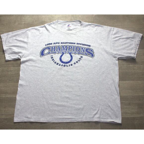 Indianapolis Colts T-Shirt Adult 2XL Grey 1999 AFC Champions - Picture 2 of 5